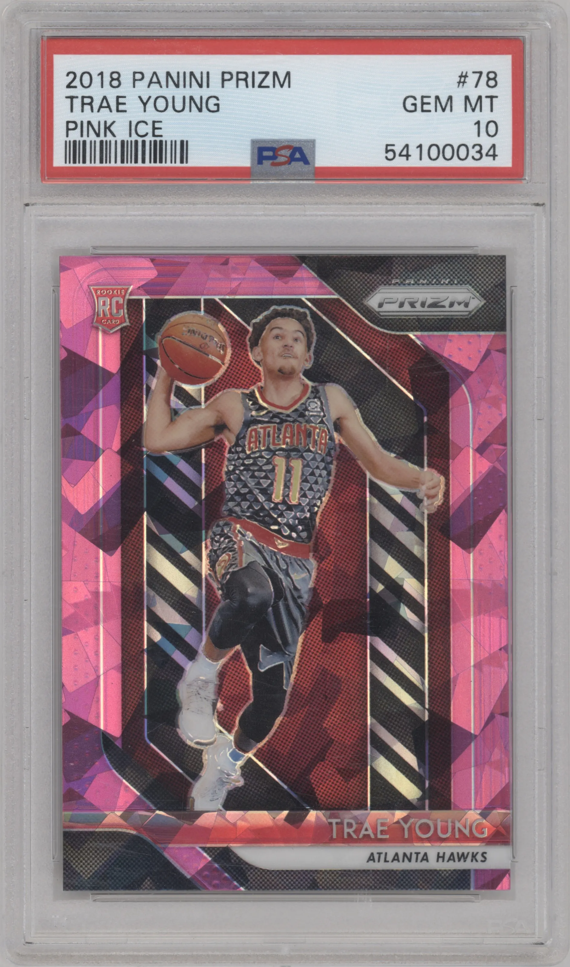 2018 Panini Prizm Trae Young Pink Ice #78 PSA 10