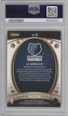 Ja Morant from the 2023-24 Panini Select  set featuring a Green Prizm parallel graded by PSA and given an overall grade of 10.