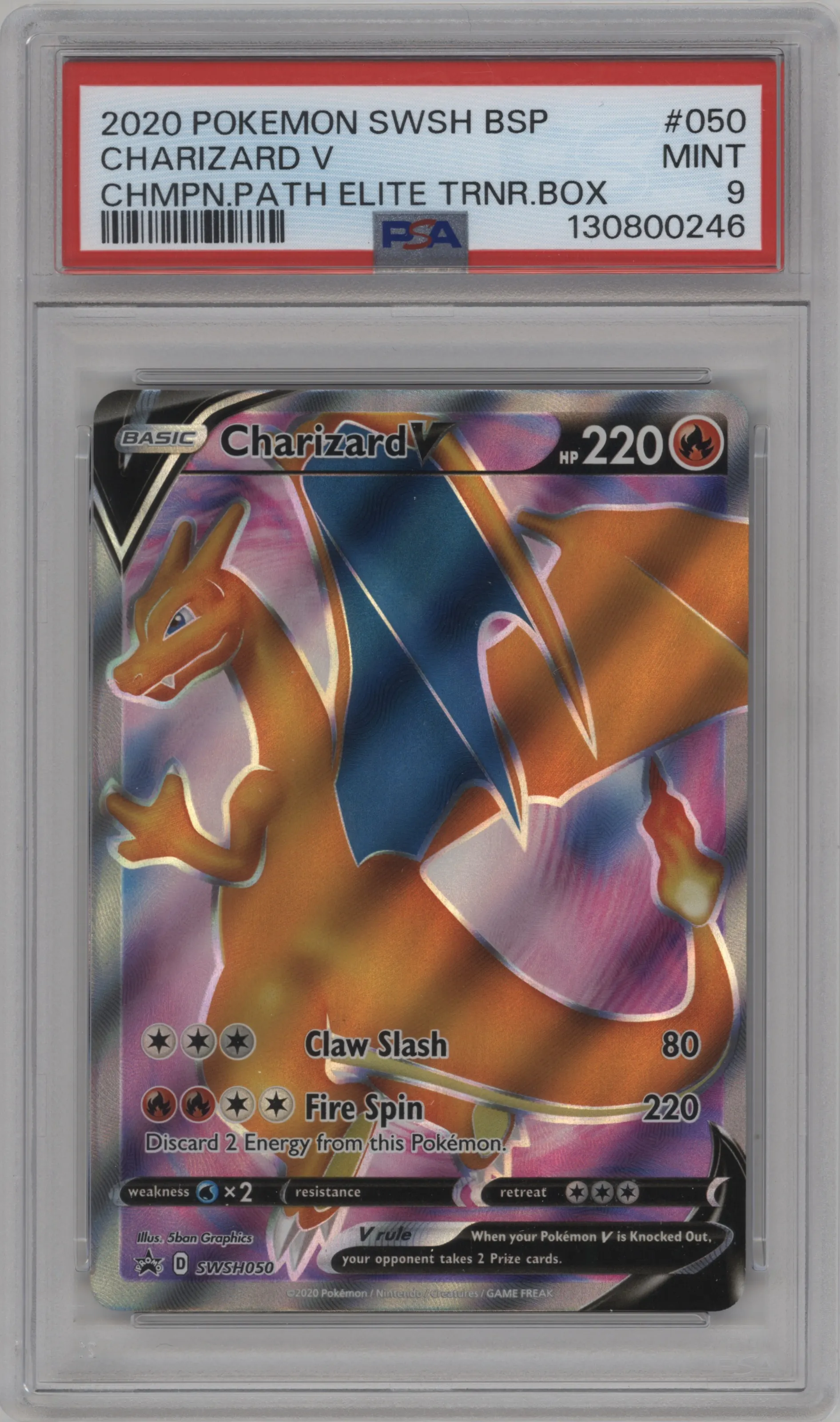 2020 Pokemon SWSH Charizard V Champion's Path ETB PSA 9