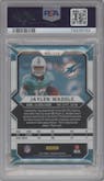 Jaylen Waddle from the 2021 Panini Obsidian set featuring a Electric Etch Contra parallel graded by PSA and given an overall grade of 10.