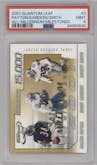 Emmitt Smith/Barry Sanders/Walter Payton from the 2001 Quantum Leaf set graded by PSA and given an overall grade of 9.