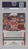 Patrick Mahomes II from the 2020 Panini Prizm set featuring a Red Ice Prizm parallel graded by PSA and given an overall grade of 9.