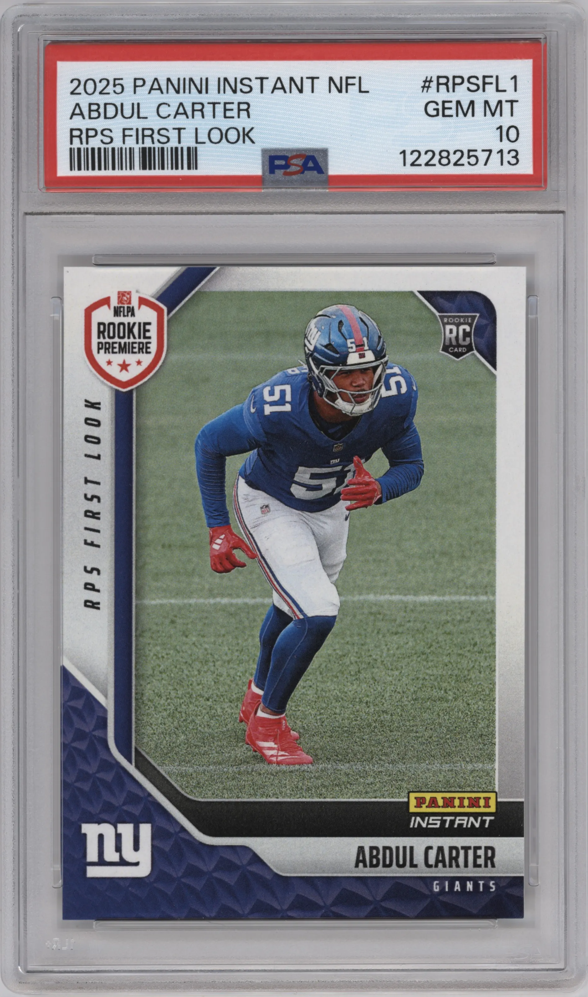 2025 Panini Instant NFL RPS First Look Abdul Carter PSA 10