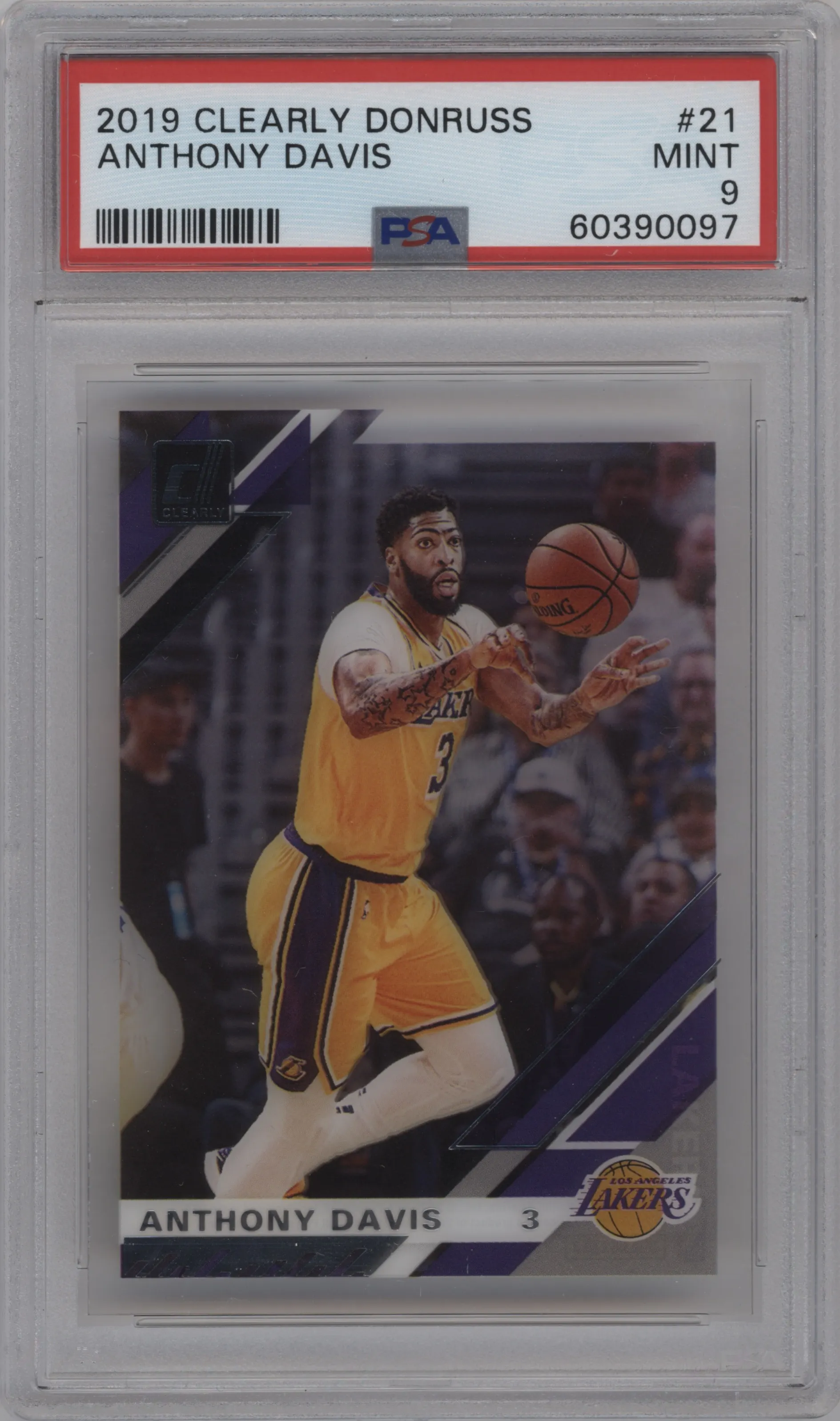2019 Panini Clearly Donruss Anthony Davis PSA 9