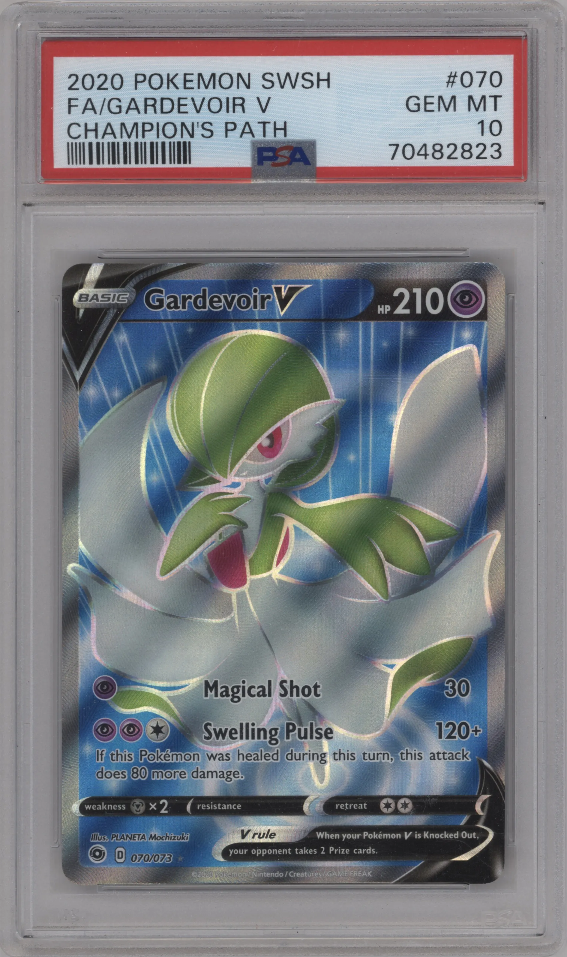2020 Pokemon SWSH Champion's Path Gardevoir V #070 PSA 10