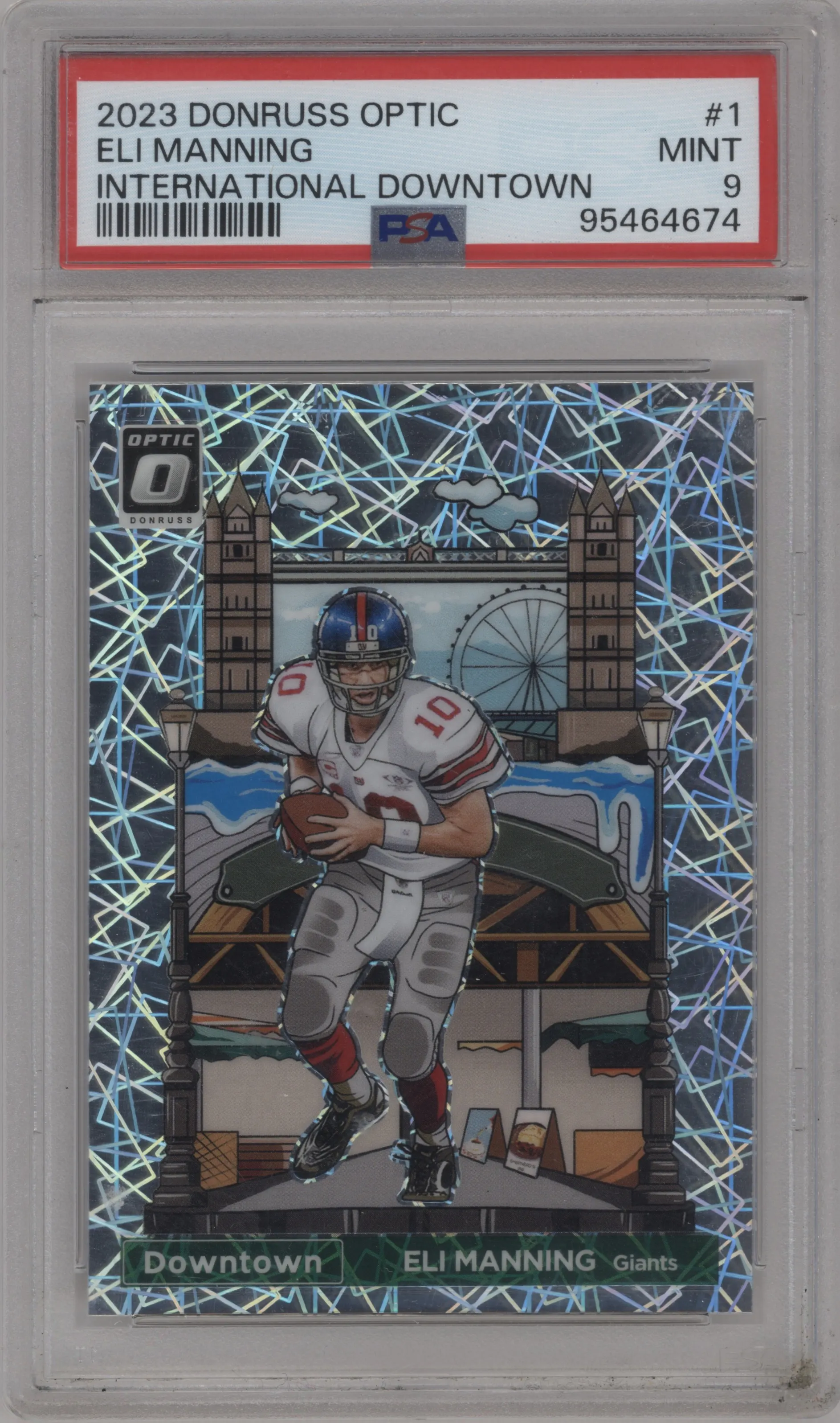 2023 Donruss Optic International Downtown Eli Manning #1 PSA 9