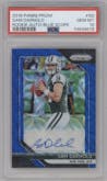 Sam Darnold from the 2018 Panini Prizm set featuring a Blue Scope parallel graded by PSA and given an overall grade of 10.