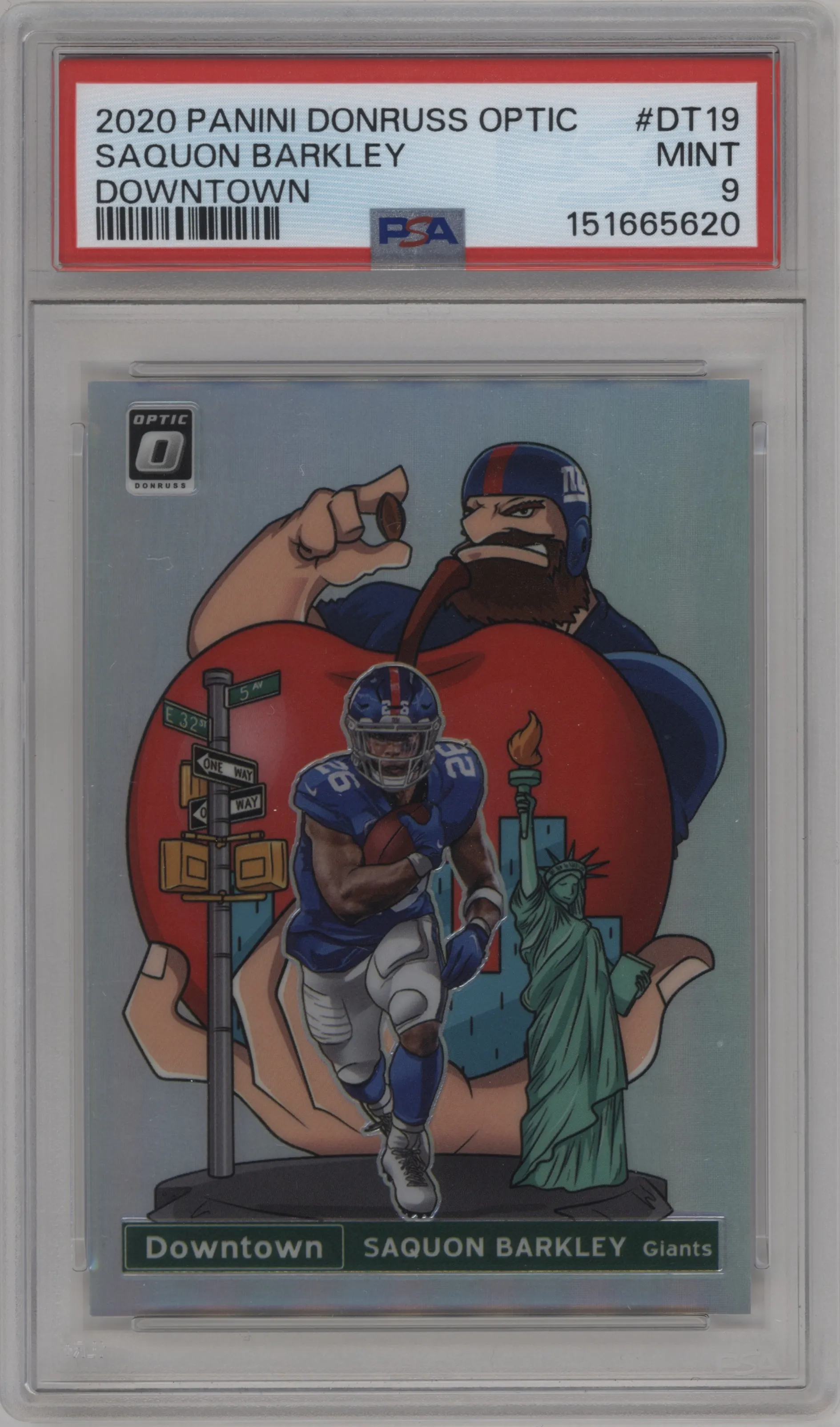 2020 Panini Donruss Optic Downtown Saquon Barkley #DT-19 PSA 9