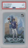 J.J. McCarthy from the 2024 Donruss set graded by PSA and given an overall grade of 9.
