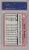 Hank Aaron from the 1969 Topps set graded by PSA and given an overall grade of 8.