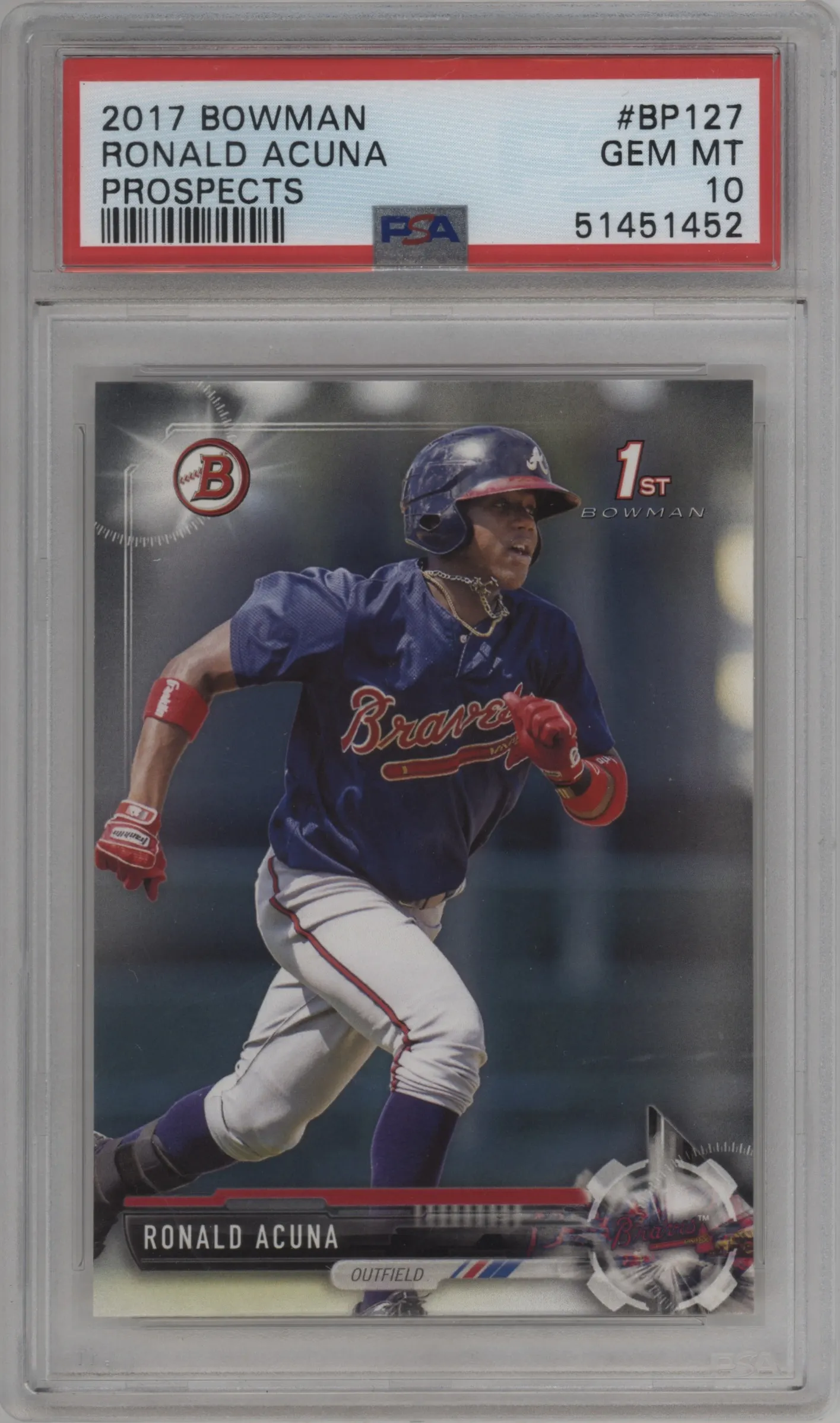 2017 Bowman Prospect Ronald Acuna PSA 10