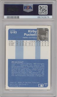 Kirby Puckett from the 1984 Fleer Update set graded by PSA and given an overall grade of 9.