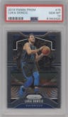 Luka Doncic from the 2019-20 Panini Prizm set graded by PSA and given an overall grade of 10.