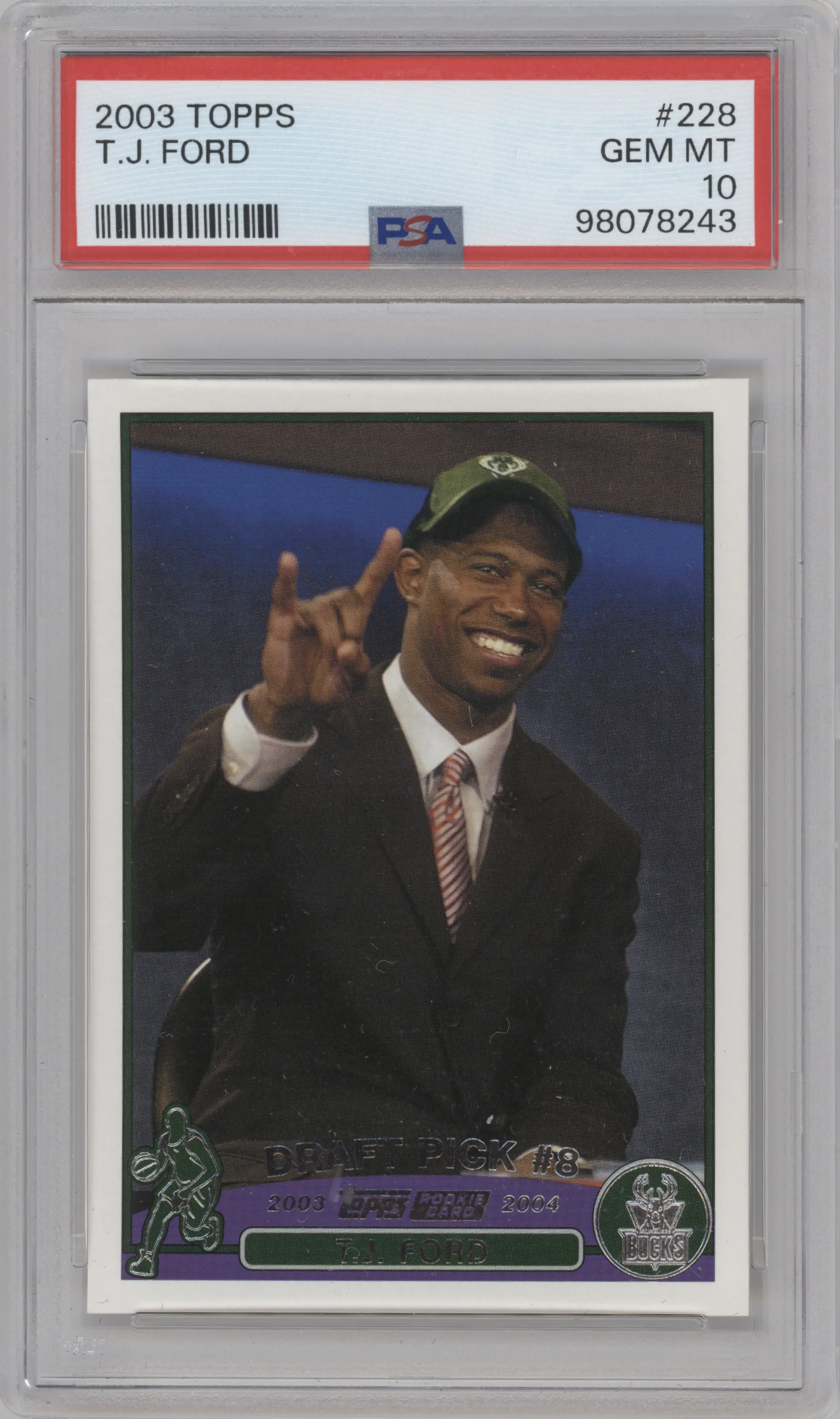 2003 Topps T.J. Ford PSA 10
