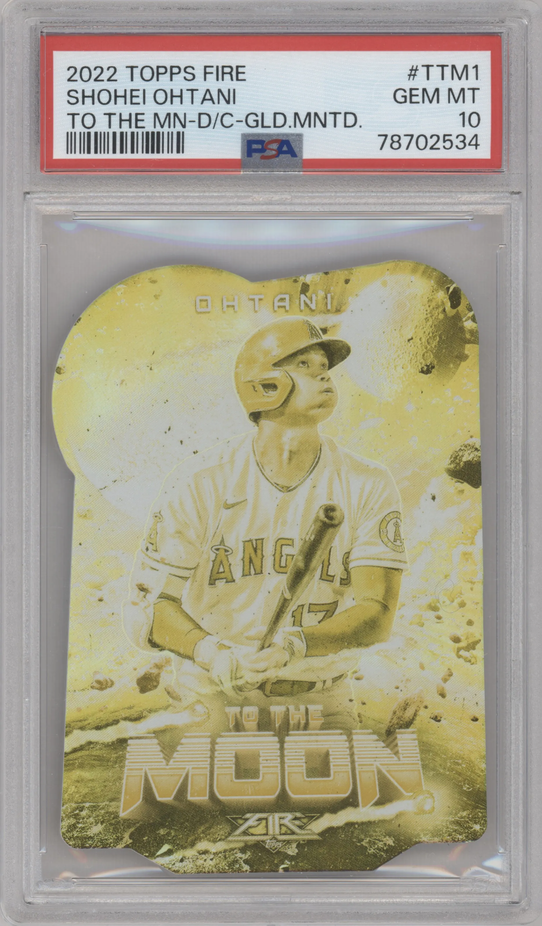2022 Topps Fire To The Moon Shohei Ohtani Gold Minted #TTM-1 PSA 10