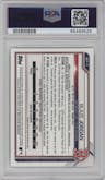 Blaze Jordan from the 2021 Bowman set featuring a Atomic Refractor parallel graded by PSA and given an overall grade of 10.