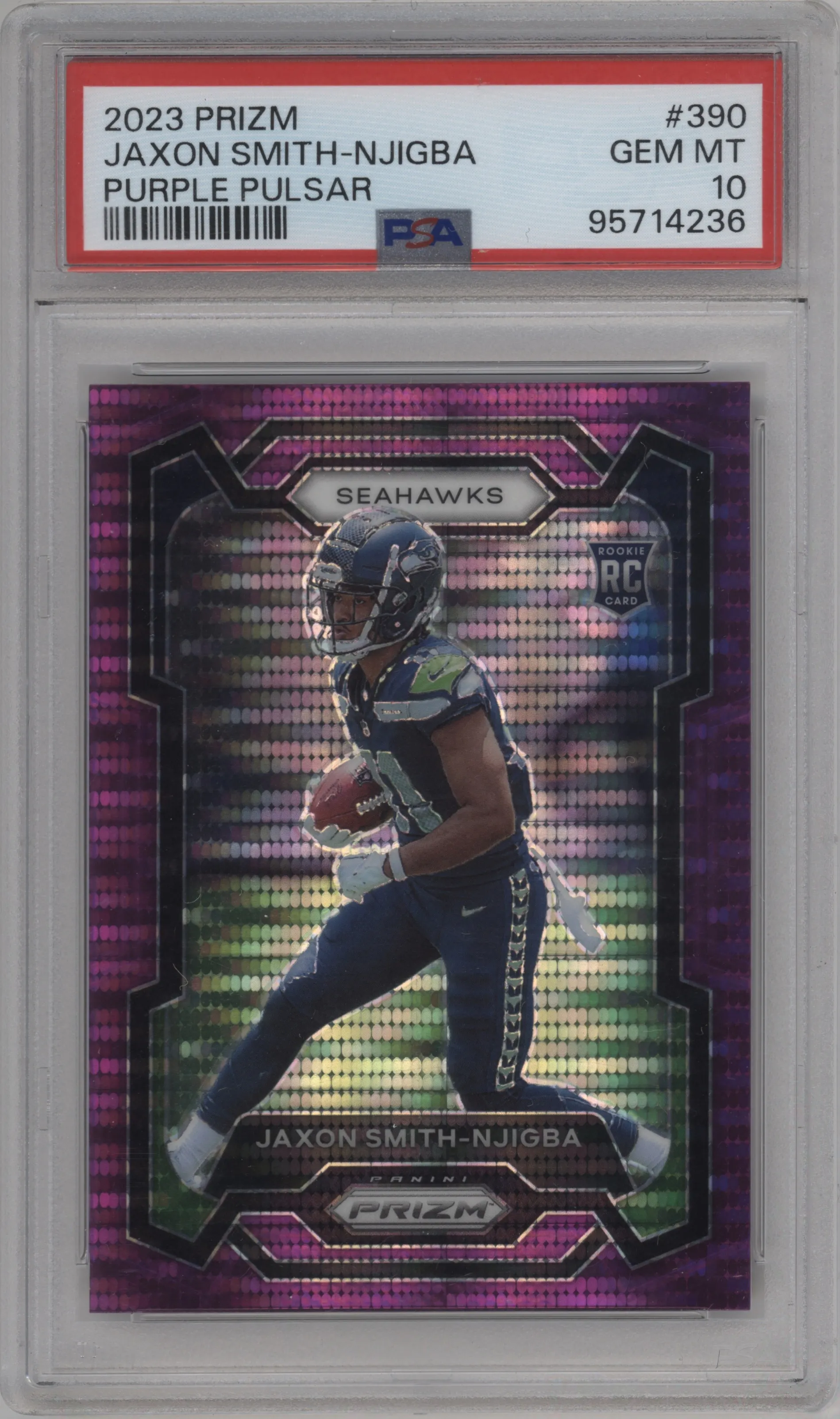 2023 Panini Prizm Jaxon Smith-Njigba Purple Pulsar #390 PSA 10