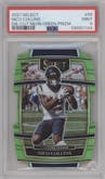 Nico Collins from the 2021 Panini Select set featuring a Die-Cut Neon Green parallel graded by PSA and given an overall grade of 9.