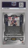 C.J. Stroud from the 2023 Panini Prizm set featuring a Purple Prizm parallel graded by PSA and given an overall grade of 10.