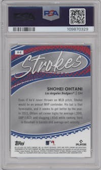 Shohei Ohtani from the 2024 Topps Chrome set graded by PSA and given an overall grade of 10.