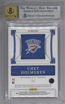 Chet Holmgren from the 2022-23 Panini National Treasures set graded by Beckett and given an overall grade of 8.5.
