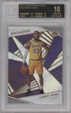 LeBron James from the 2018-19 Panini Revolution  set graded by Beckett and given an overall grade of 10.