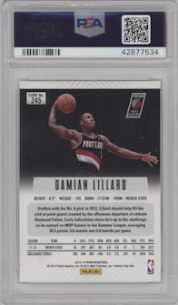 Damian Lillard from the 2012-13 Panini Prizm set graded by PSA and given an overall grade of 10.