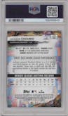 Jackson Chourio from the 2024 Topps Finest set featuring a Checkerboard Refractor	 parallel graded by PSA and given an overall grade of 10.