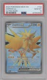 Zapdos EX from the 2023 Pokemon SV set graded by PSA and given an overall grade of 10.