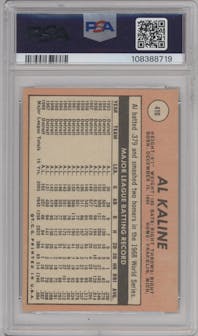Al Kaline from the 1969 Topps set graded by PSA and given an overall grade of 6.