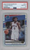Tyrese Maxey from the 2020-21 Panini Donruss set featuring a Choice parallel graded by PSA and given an overall grade of 10.