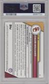 Caleb Williams from the 2023 Bowman Chrome University Sapphire Edition set featuring a Yellow parallel graded by PSA and given an overall grade of 10.