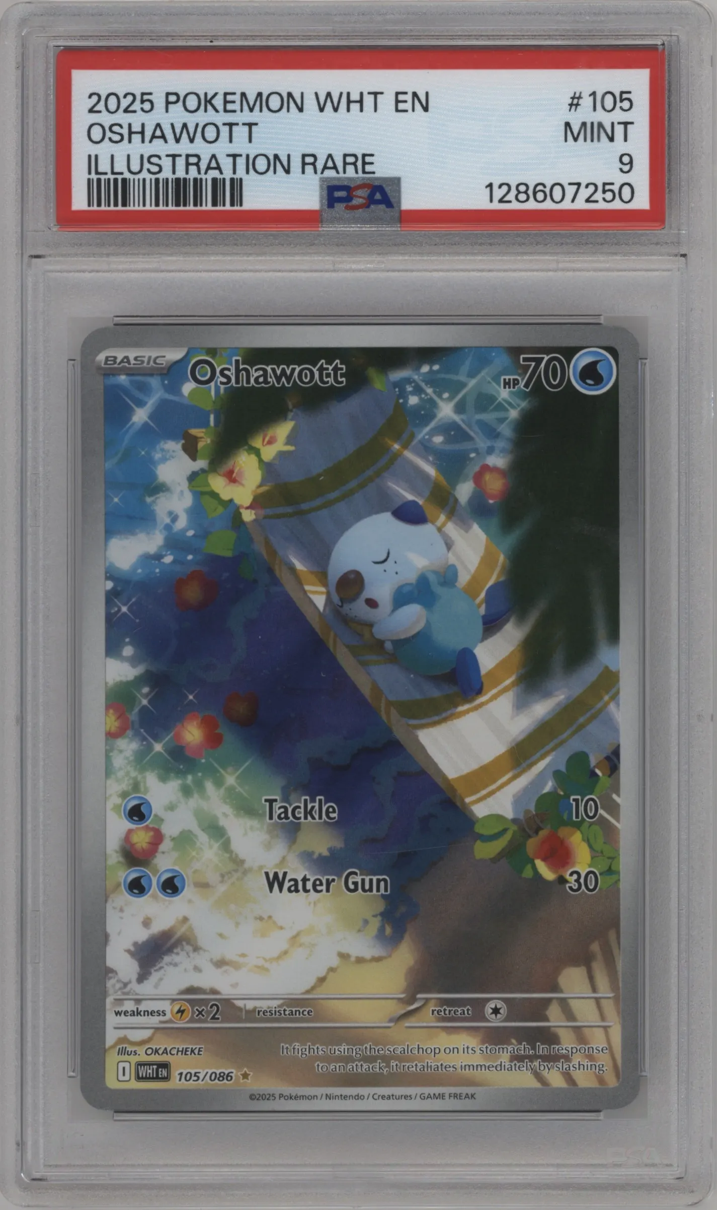 2025 Pokemon SV White Flare Oshawott #105 PSA 9
