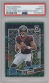 C.J. Stroud from the 2023 Panini Donruss set featuring a Green Velocity parallel graded by PSA and given an overall grade of 10.