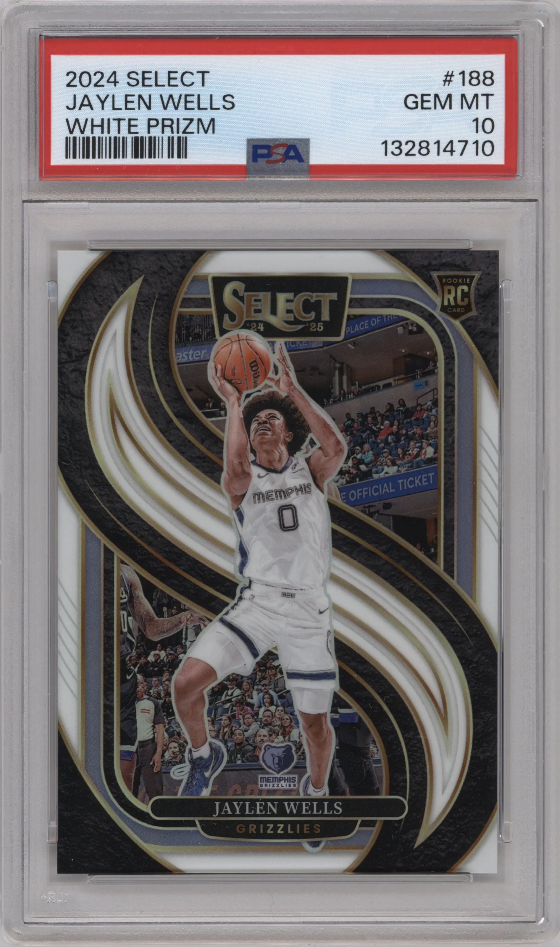2024 Panini Select Pre.Lvl. Jaylen Wells White Prizm PSA 10