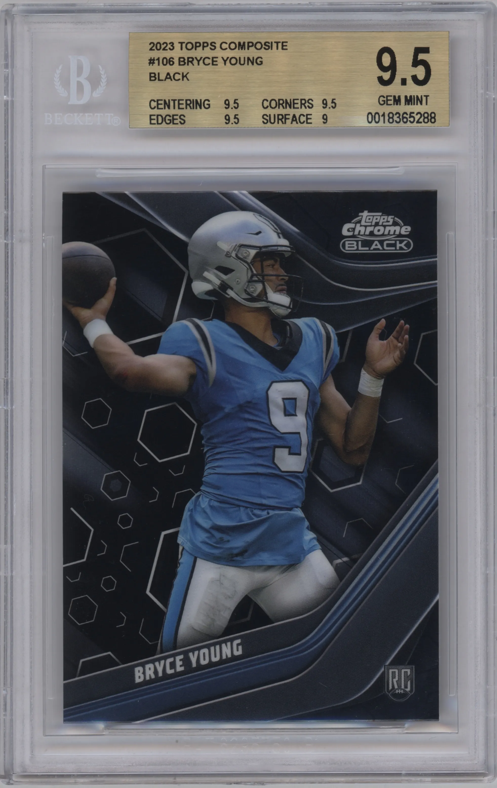 2023 Topps Composite Topps Chrome Blk. Bryce Young #106 BGS 9.5