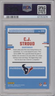 C.J. Stroud from the 2023 Donruss Optic set featuring a Pink parallel graded by PSA and given an overall grade of 10.