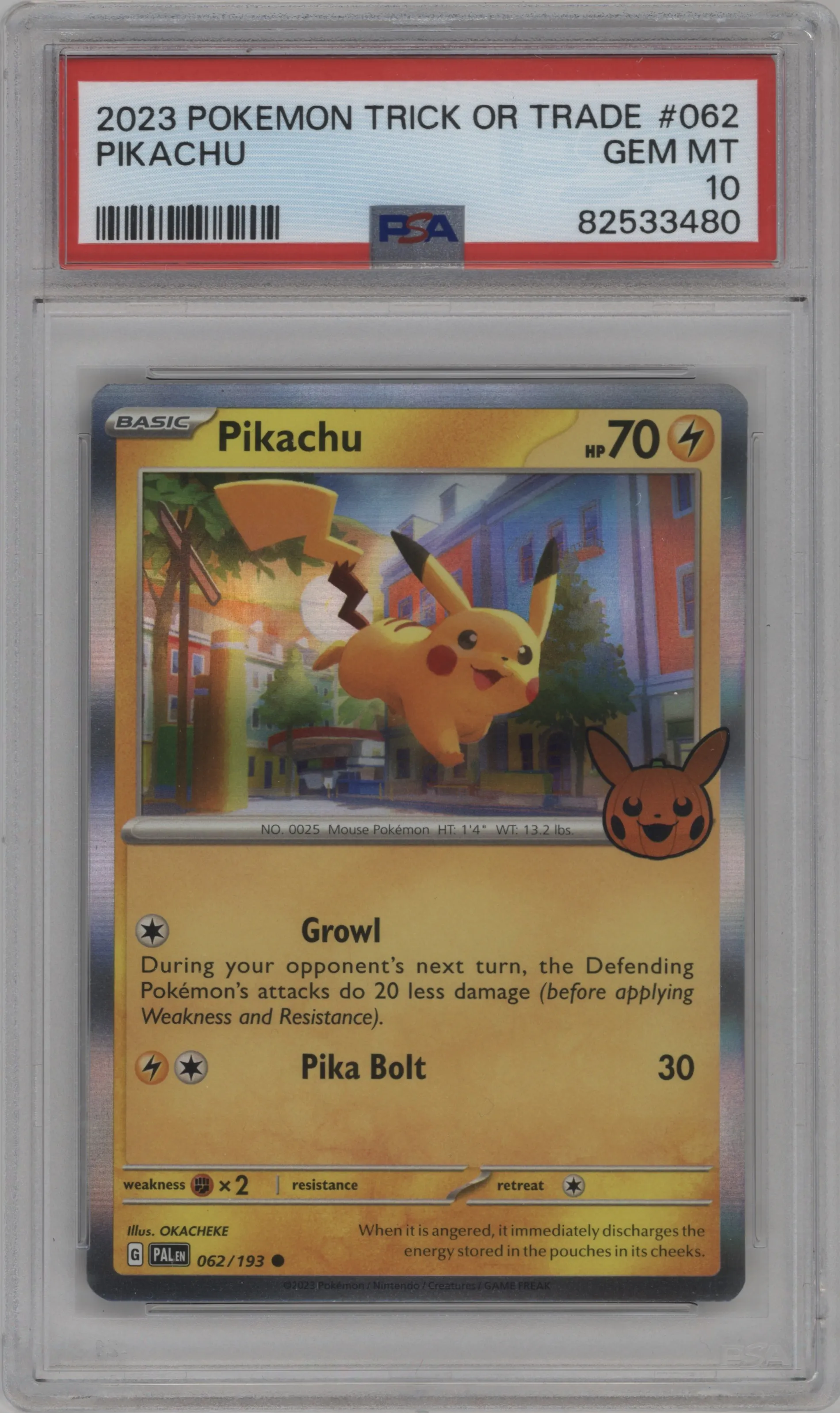 2023 Pokemon SV Trick or Trade Pikachu Paldea Evolved #062 PSA 10