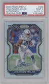 Jonathan Taylor from the 2020 Panini Prizm set graded by PSA and given an overall grade of 9.