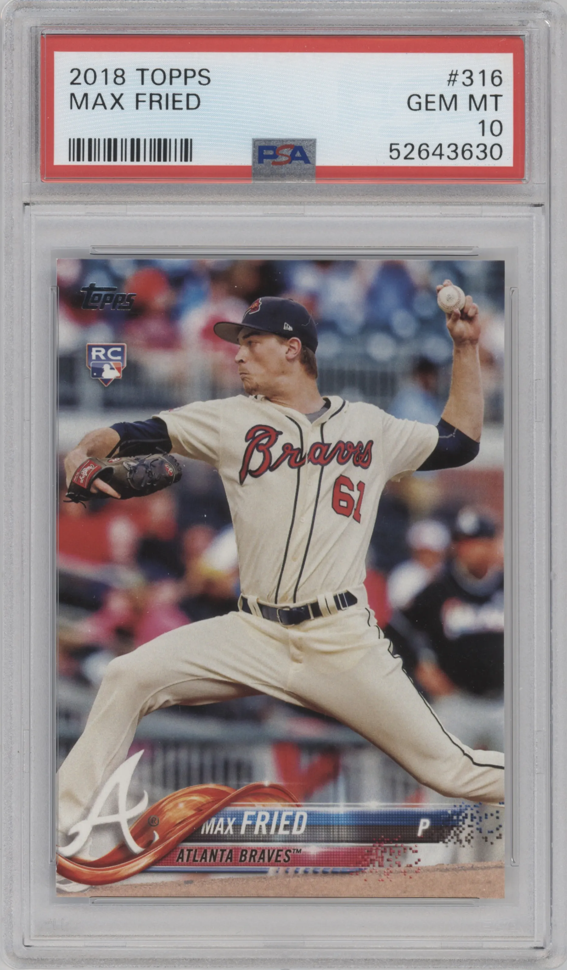 2018 Topps Series 1 Max Fried #316 PSA 10