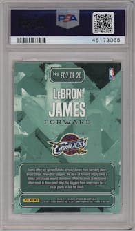 LeBron James from the 2016-17 Panini Studio set graded by PSA and given an overall grade of 10.