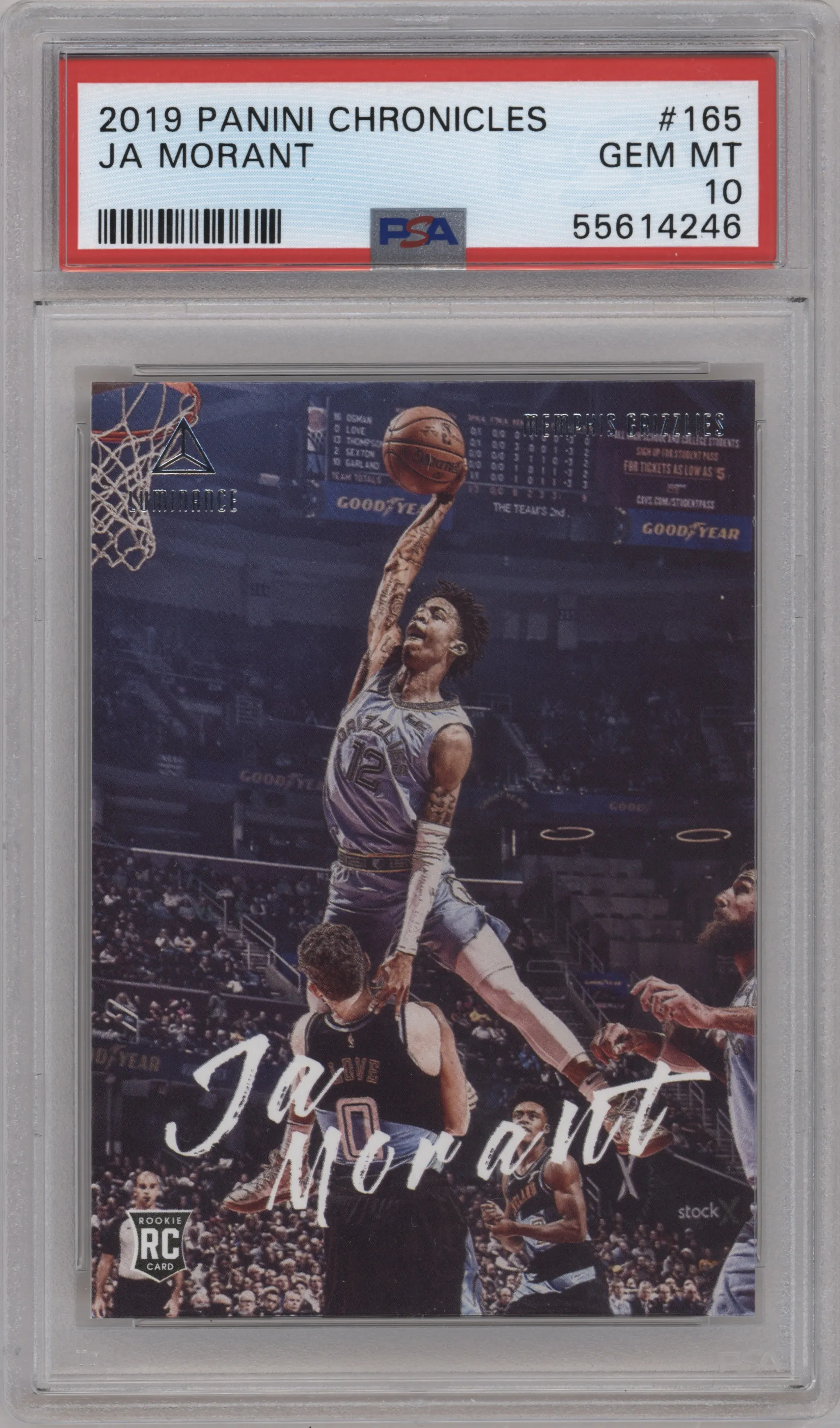 2019 Panini Chronicles Luminance Ja Morant PSA 10