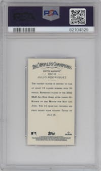 Julio Rodriguez from the 2022 Topps Allen & Ginter Chrome set graded by PSA and given an overall grade of 10.
