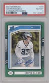 Cooper DeJean from the 2024 Donruss set featuring a Green parallel graded by PSA and given an overall grade of 8.