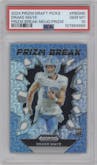 Drake Maye from the 2024 Panini Prizm Draft Picks set featuring a Mojo parallel graded by PSA and given an overall grade of 10.