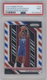 Shai Gilgeous-Alexander from the 2018-19 Panini Prizm set featuring a Red White Blue Prizm parallel graded by PSA and given an overall grade of 9.