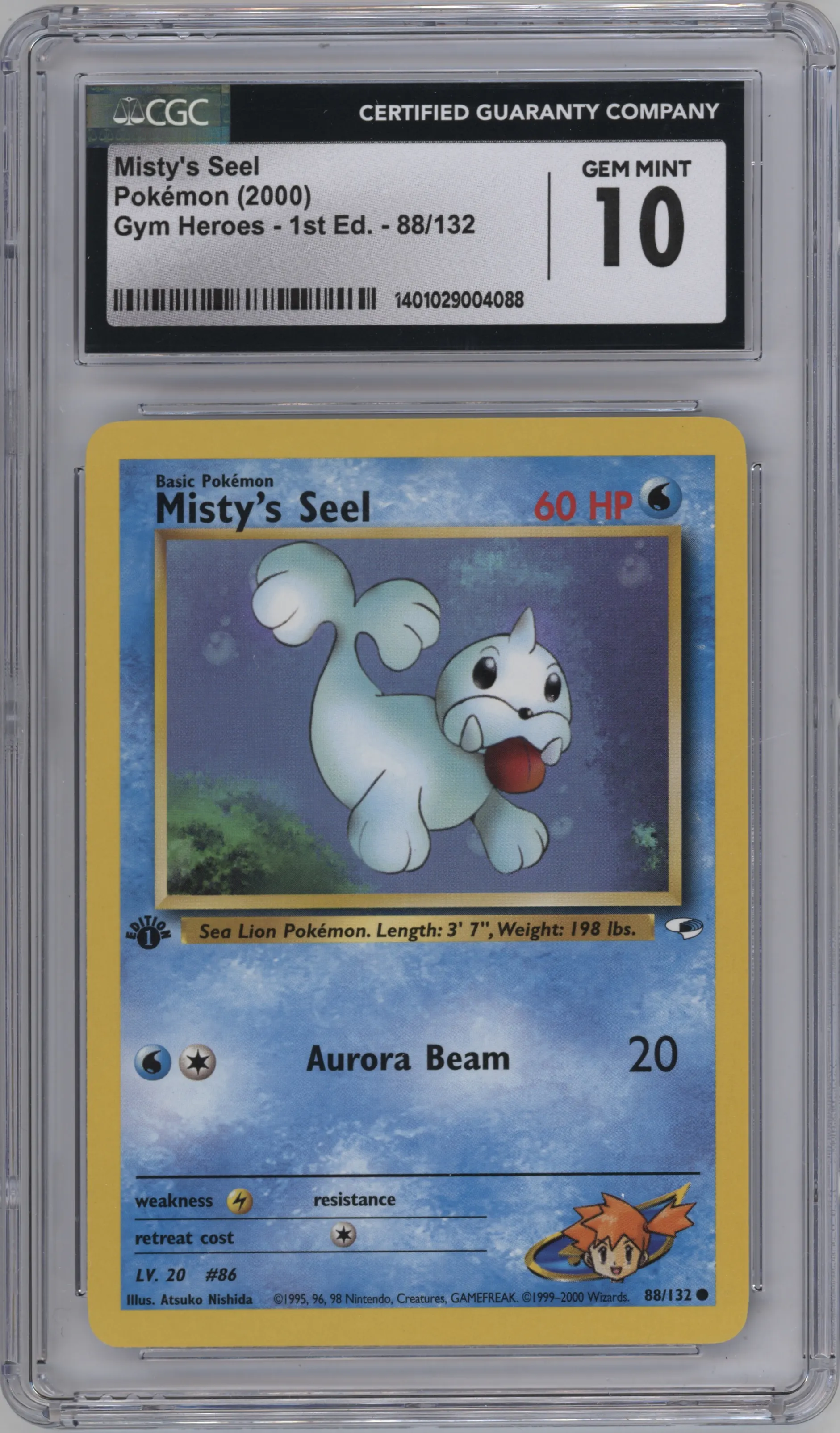2000 Pokemon GH Gym Heroes Misty's Seel #88 CGC 10