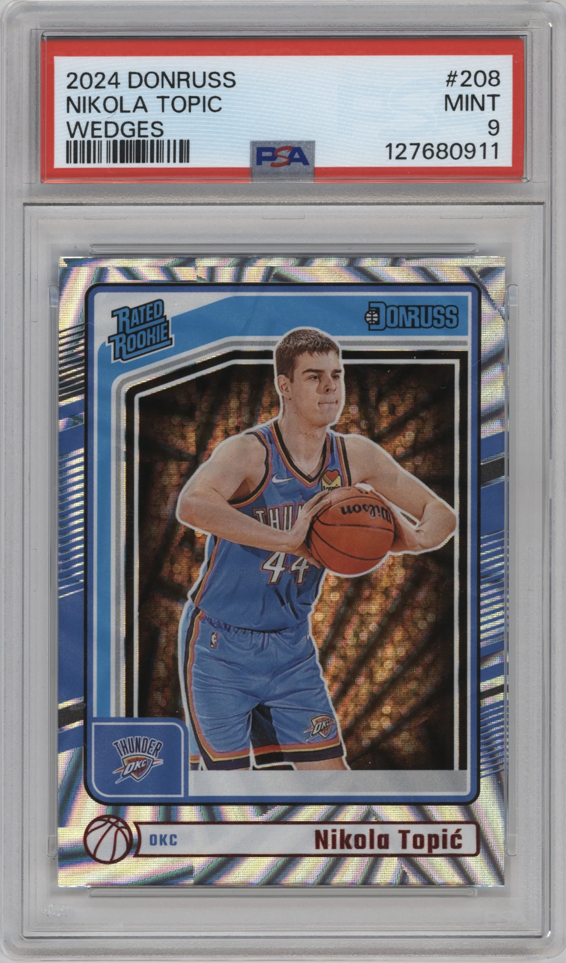 2024 Panini Donruss Rated Rookie Nikola Topic Wedges PSA 9