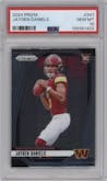 Jayden Daniels from the 2024 Panini Prizm set graded by PSA and given an overall grade of 10.