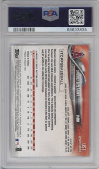 Shohei Ohtani from the 2018 Topps Update set graded by PSA and given an overall grade of 10.